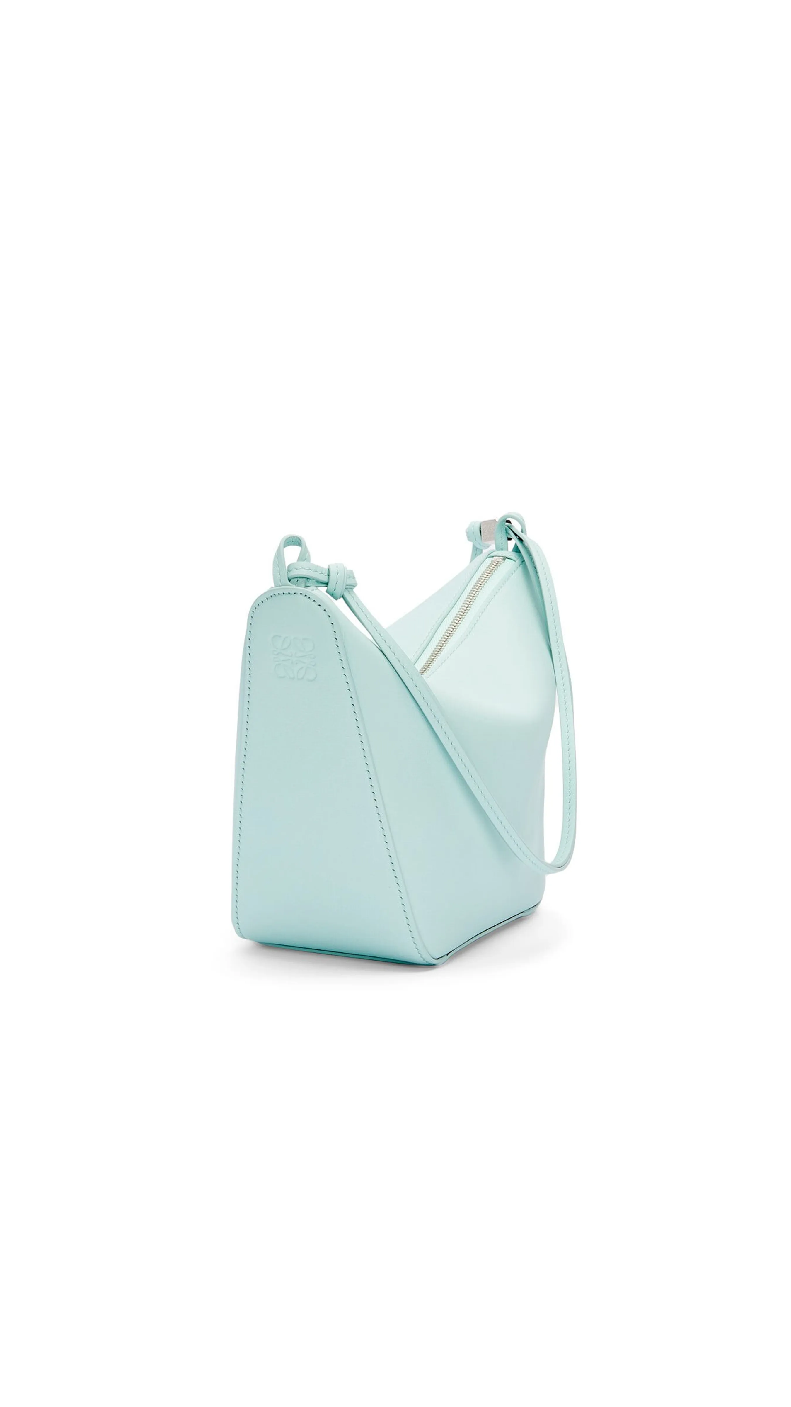 Mini Hammock Hobo Bag In Classic Calfskin - Blue Iceberg