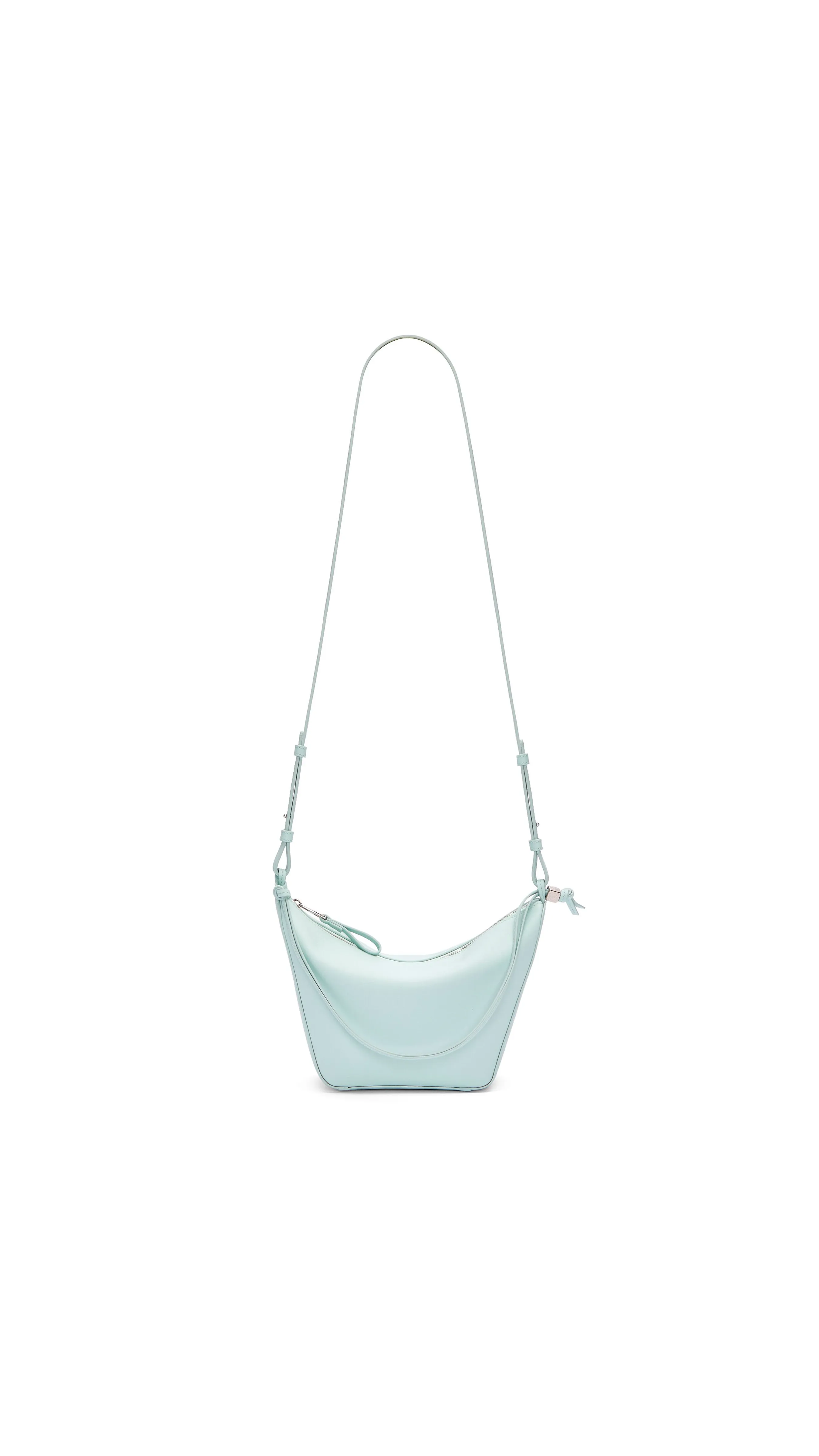 Mini Hammock Hobo Bag In Classic Calfskin - Blue Iceberg