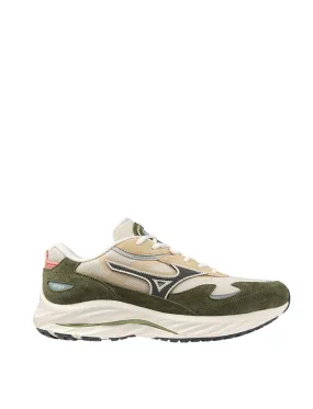 Mizuno Wave Rider B Summer Sand Dark Shadow Rifle Green sneakers.