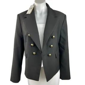 MNG Mango NWT Gray Double Breasted Long Sleeve Career Business Blazer Jacket L