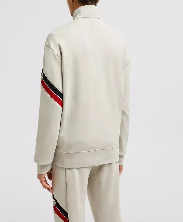 MONCLER Tricolor Zip-Up Sweatshirt with Trim