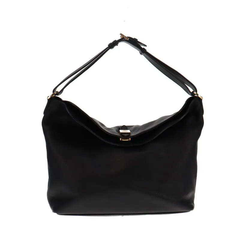 Mulberry Black Grained Leather Tessie Hobo GH