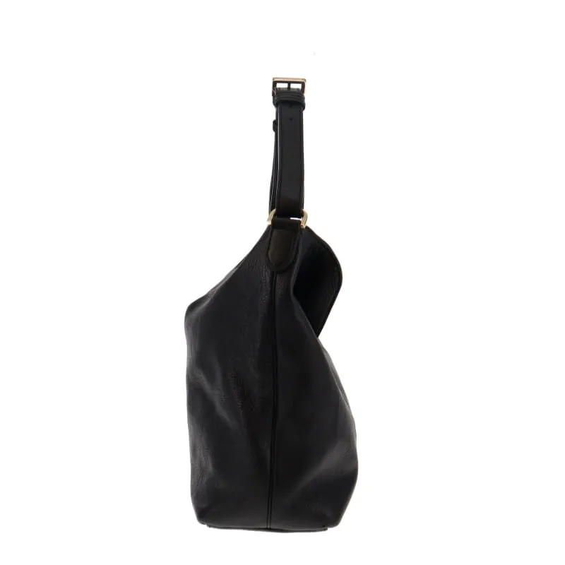 Mulberry Black Grained Leather Tessie Hobo GH