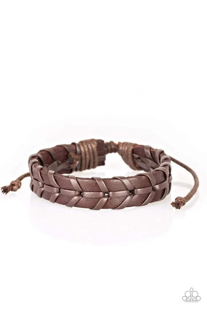 Nautical Navy Bracelet - Brown Urban Paparazzi.