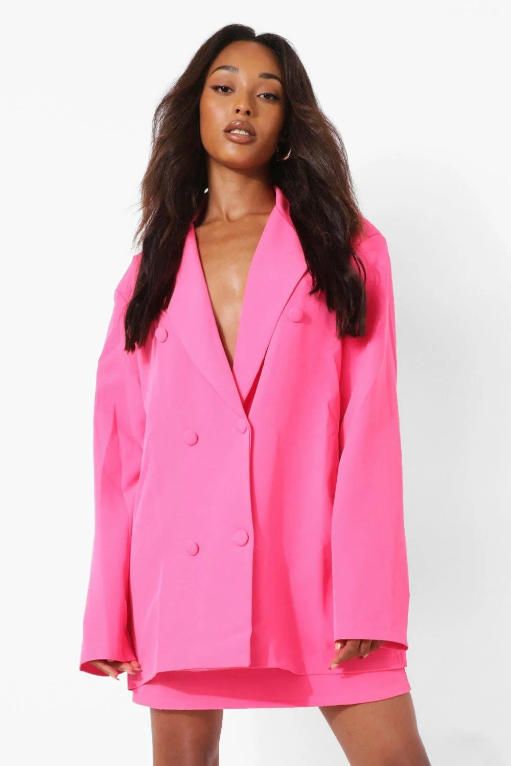 Neon Oversized Double Breasted Blazer