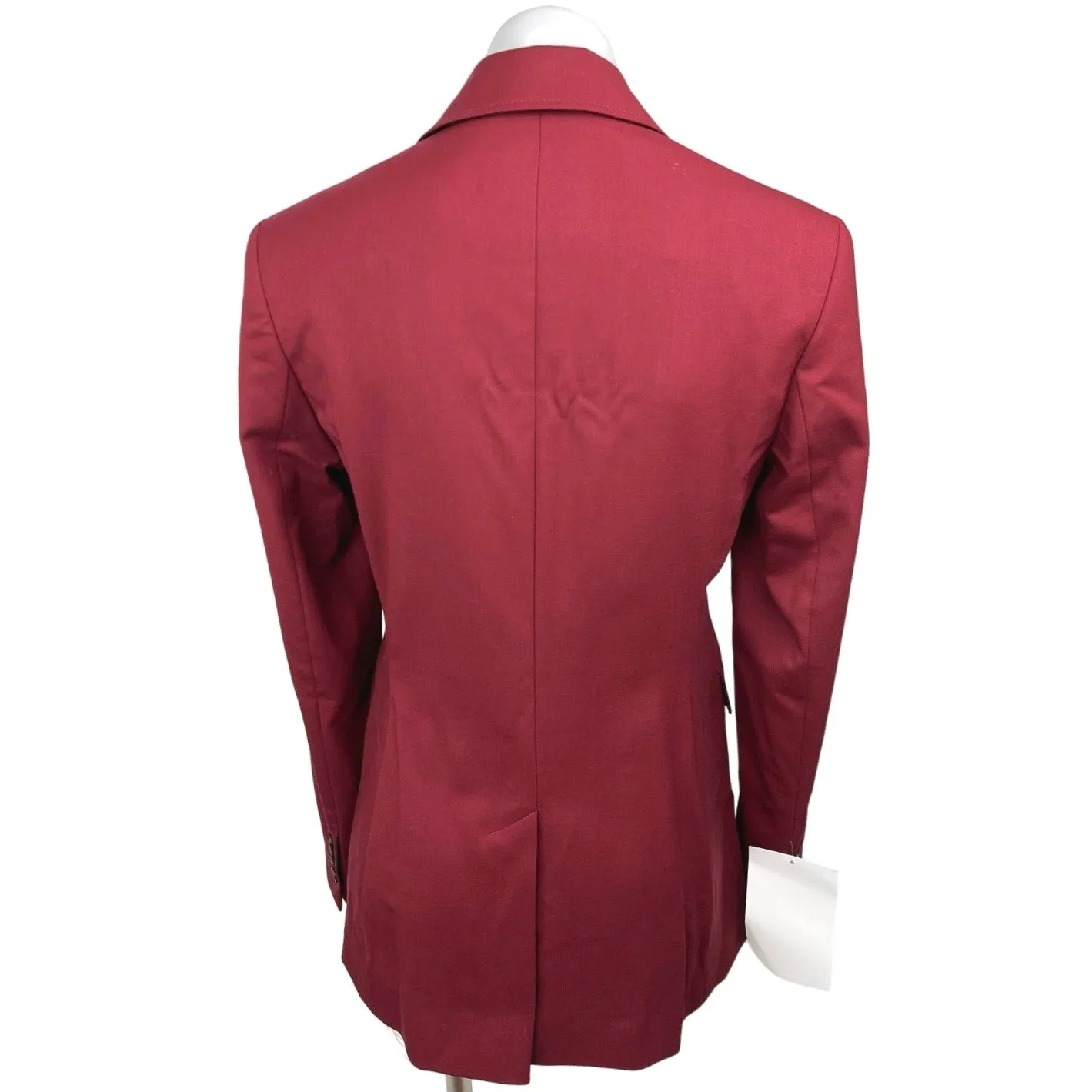 NEW Argent Maroon Seasonless Virgin Wool Peak Lapel Blazer Coat Jacket Size 4