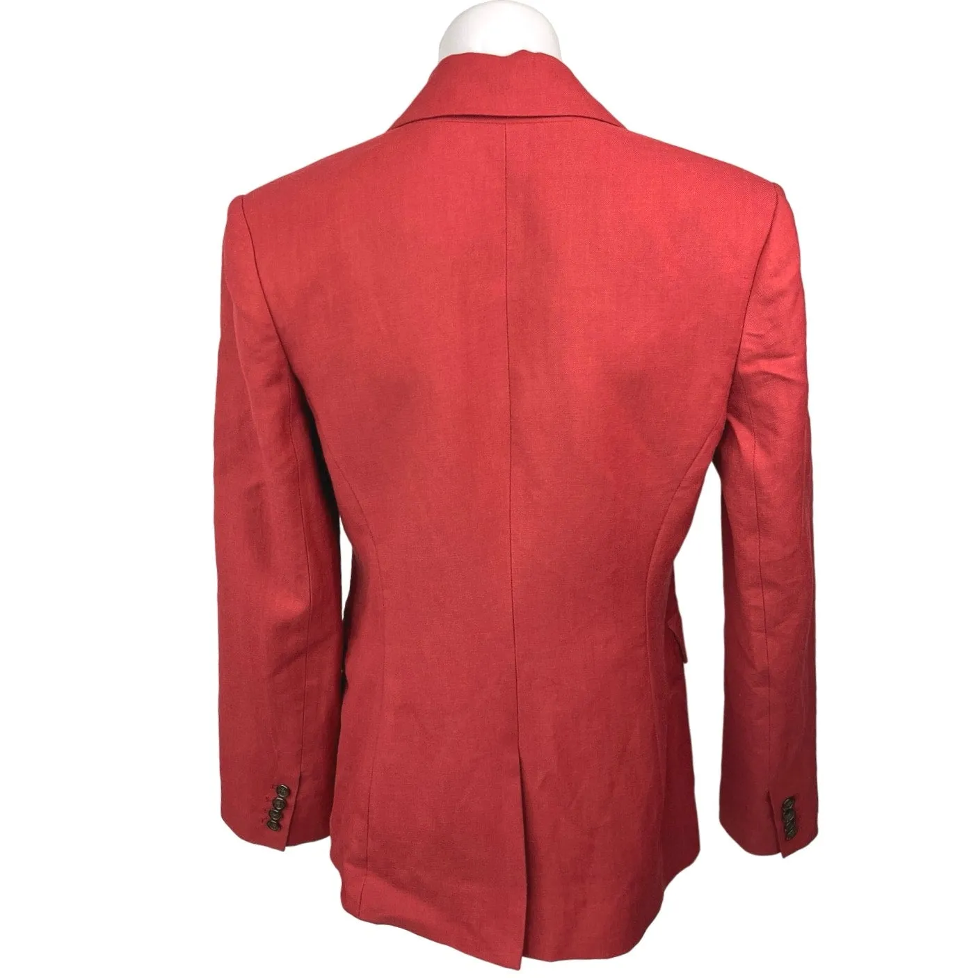 NEW Argent Red Wool Twill Two Button Career Office Business Blazer Coat Jacket 4