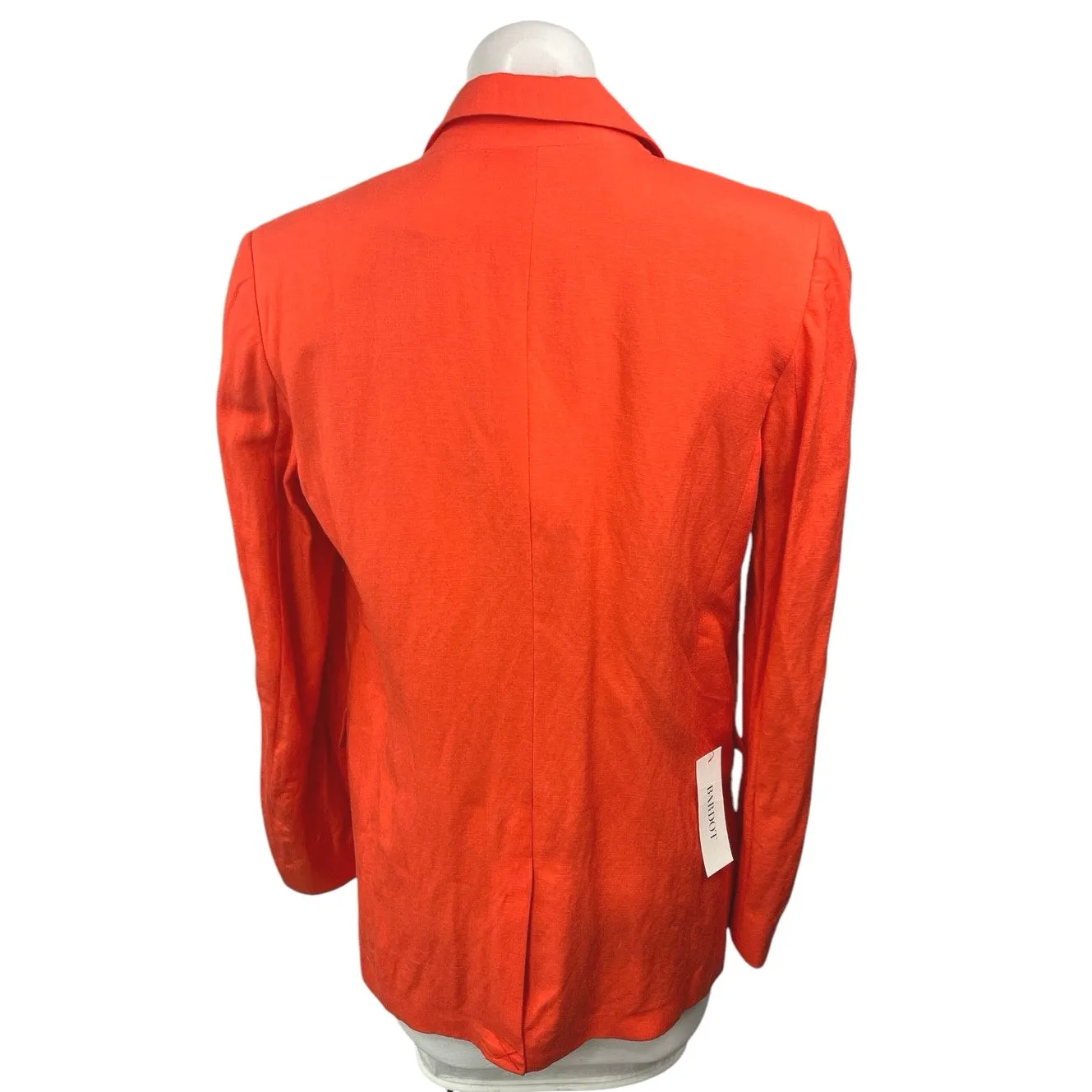 NEW Bardot Orange Linen Peak Lapel Single Button Blazer Coat Jacket Size 4