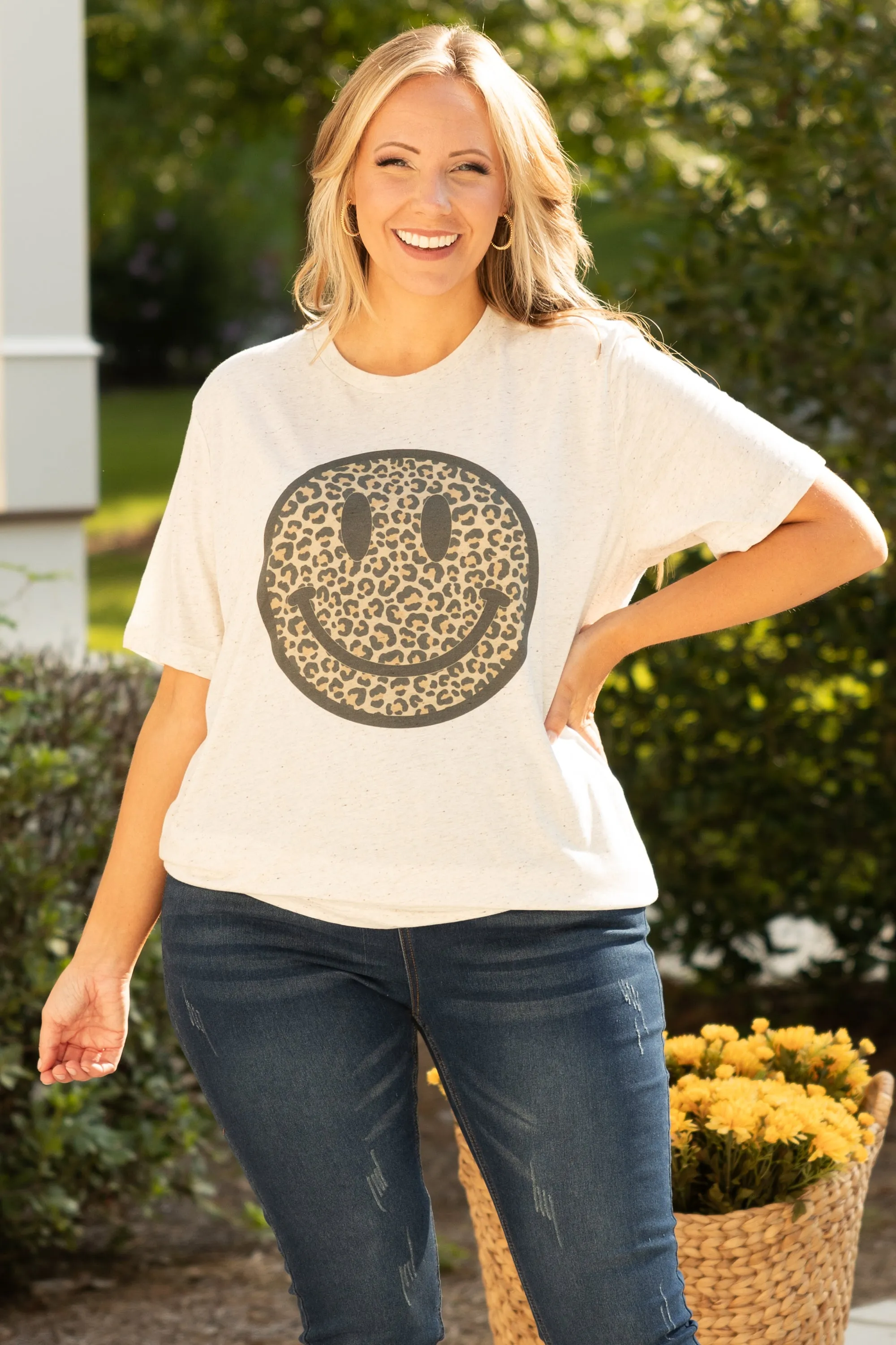 Oatmeal Smiley Face T-Shirt