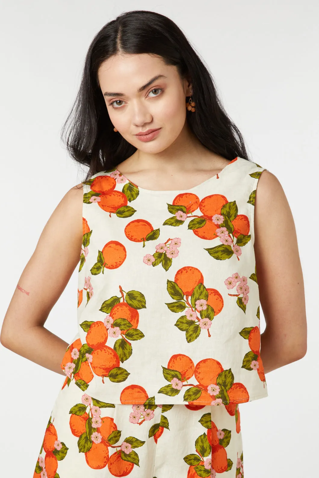 Orange Sleeveless Top