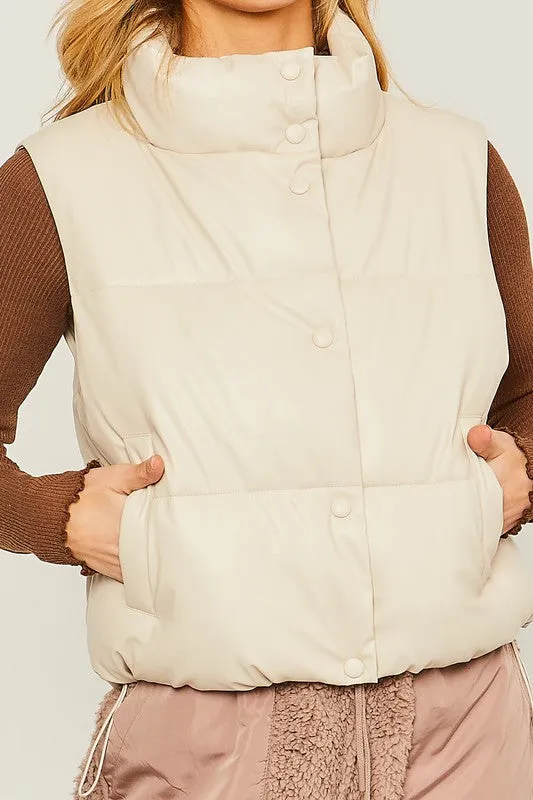 Padded Vest with PU Materials