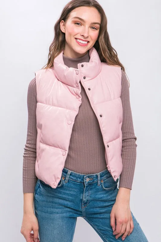 Padded Vest with PU Materials