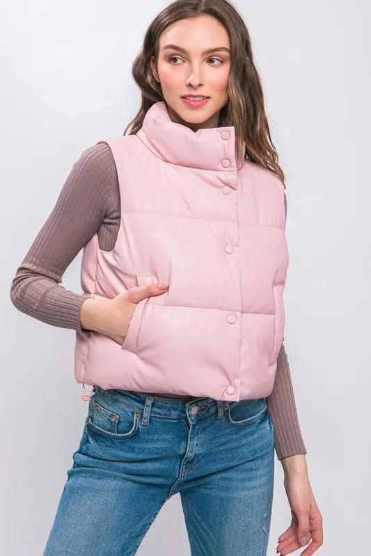 Padded Vest with PU Materials