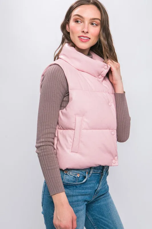 Padded Vest with PU Materials