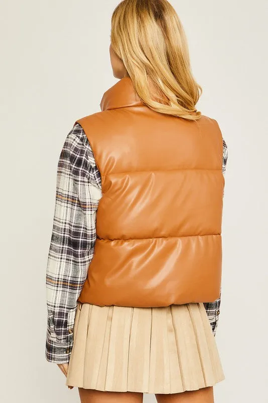 Padded Vest with PU Materials