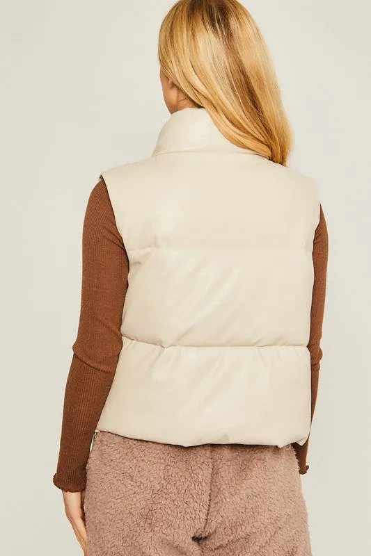 Padded Vest with PU Materials