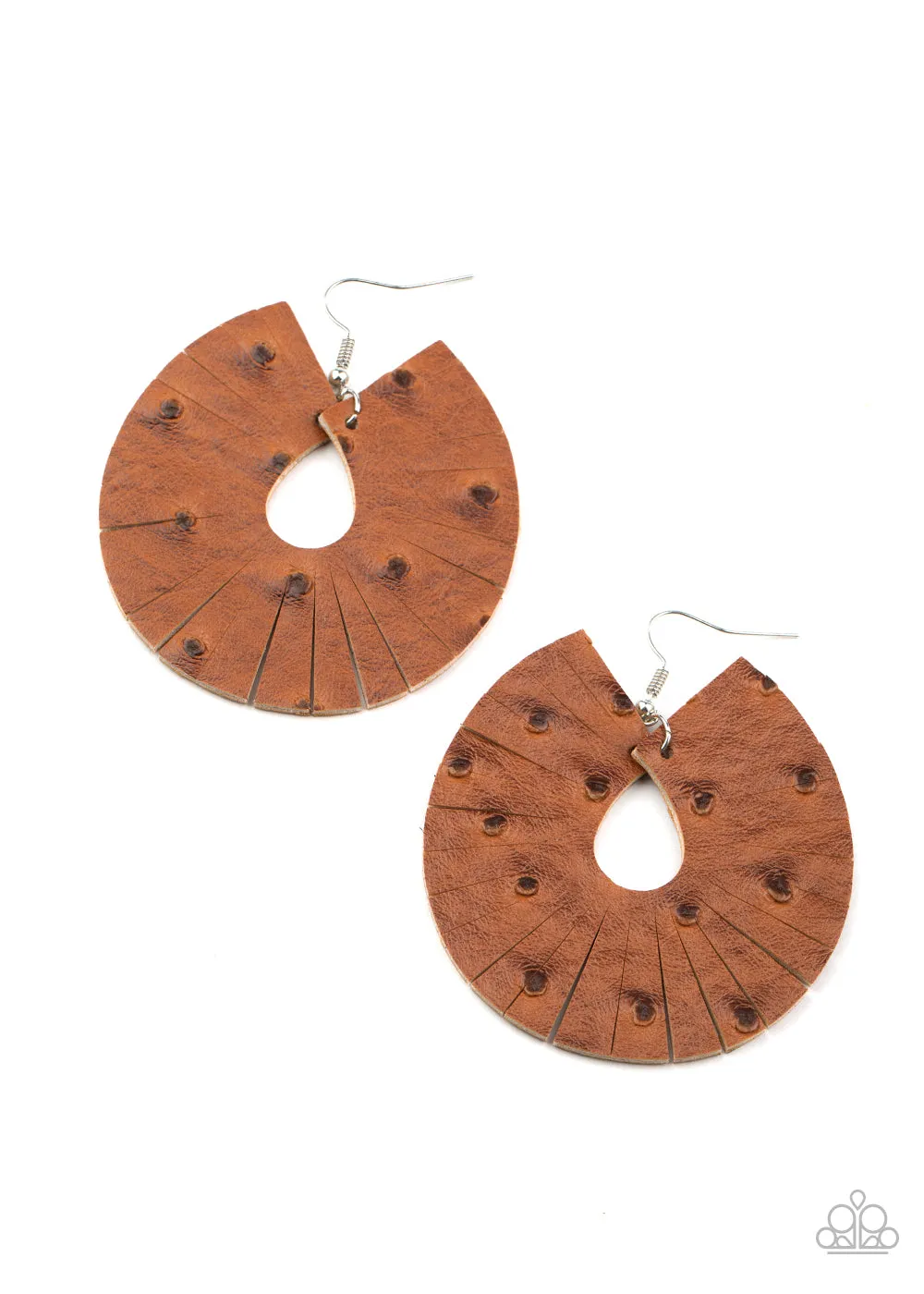 Palm Islands brown earrings - Paparazzi