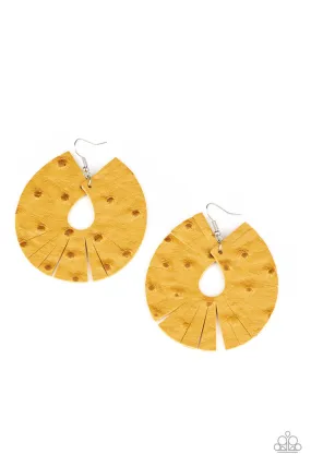 Palm Islands Yellow Earrings - Paparazzi