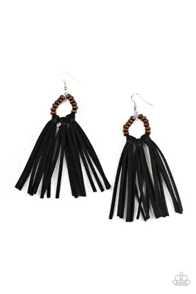 Paparazzi black earrings - Easy to Persuade