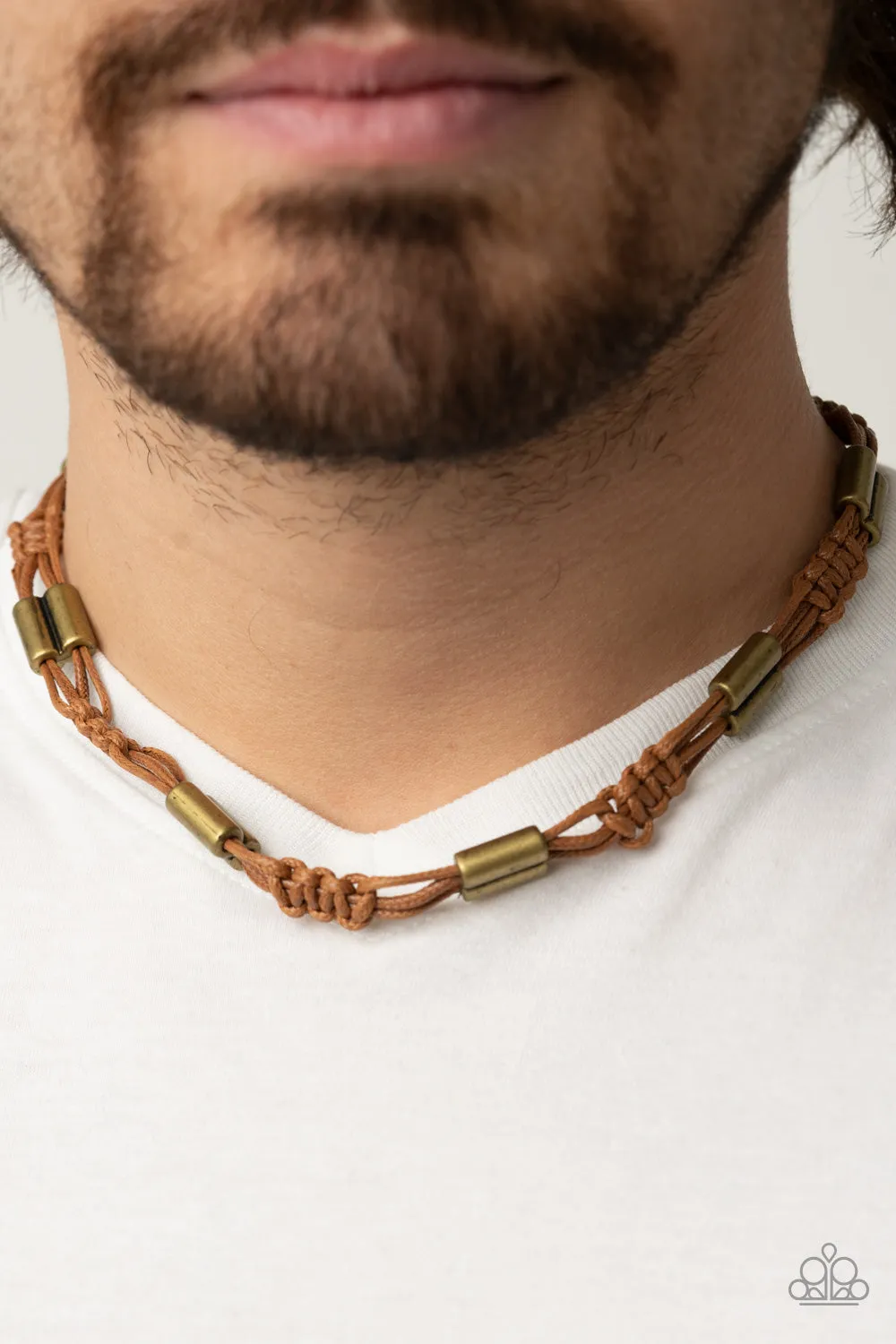 Paparazzi Brown Brass Urban Drifter Offshore Necklace