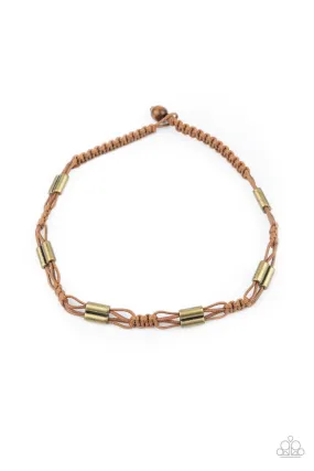 Paparazzi Brown Brass Urban Drifter Offshore Necklace