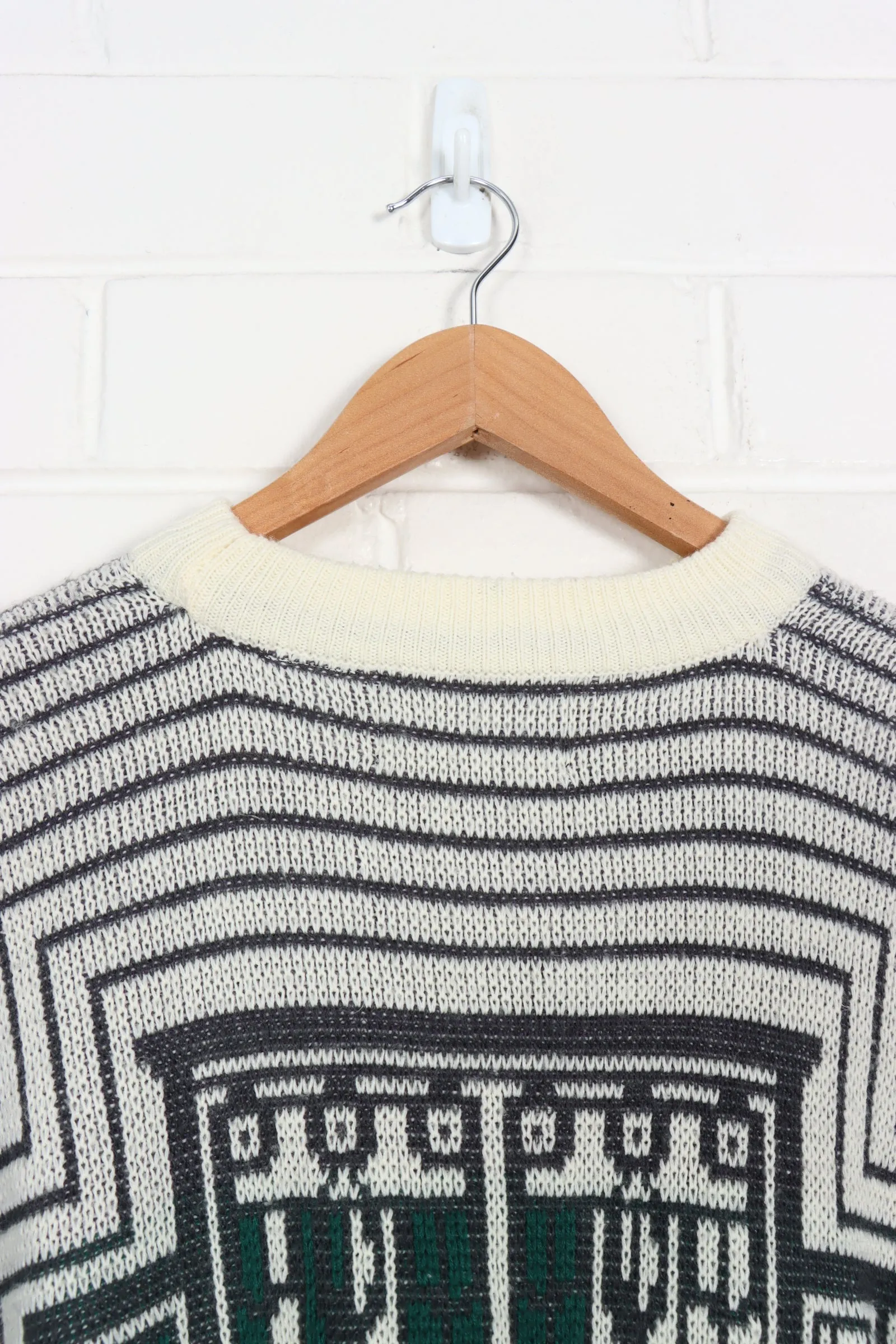 Patterned Cream & Grey Knit, Korean Made, Size M-L