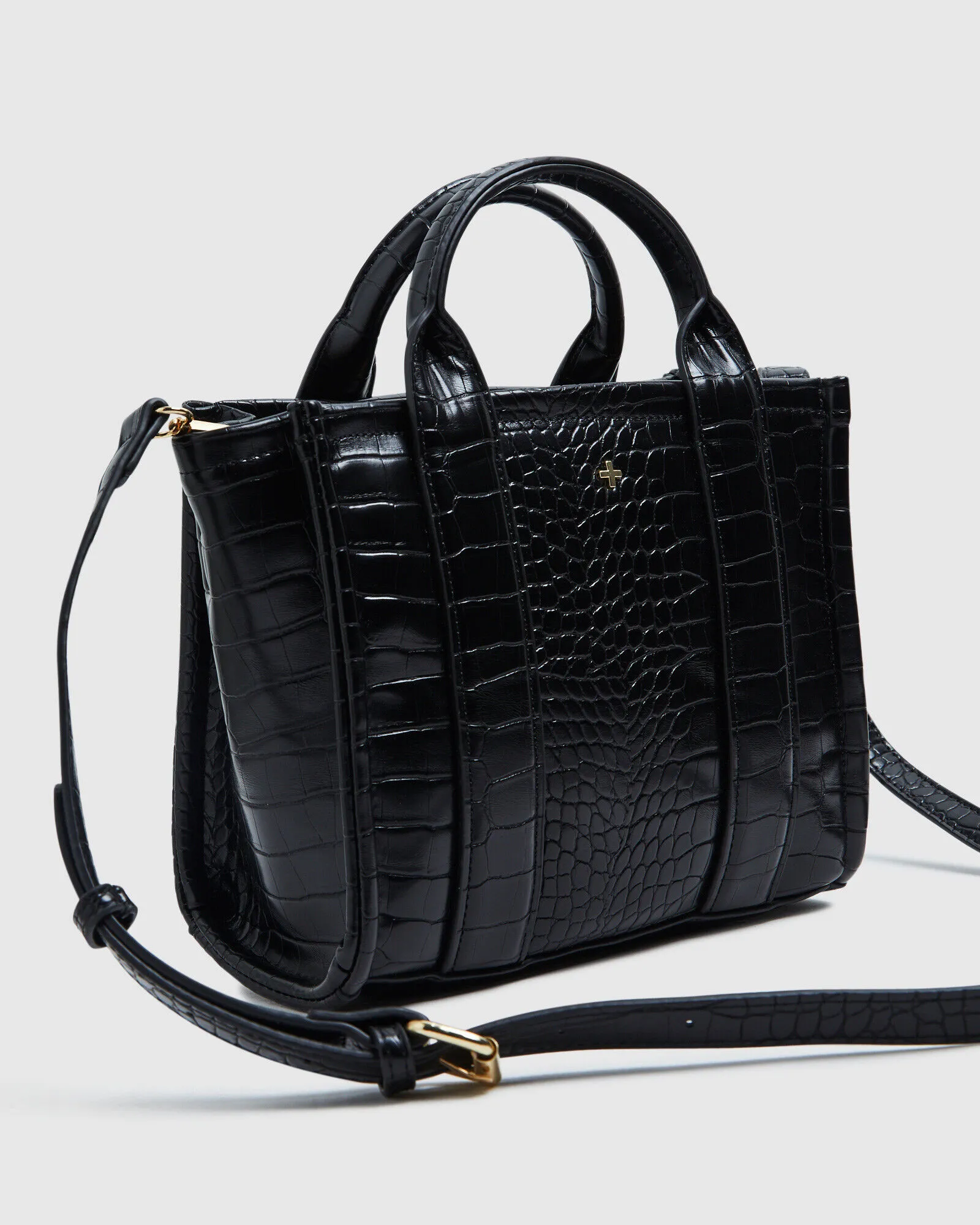 Peta + Jain Tryst Midi Tote Bag Croc Black