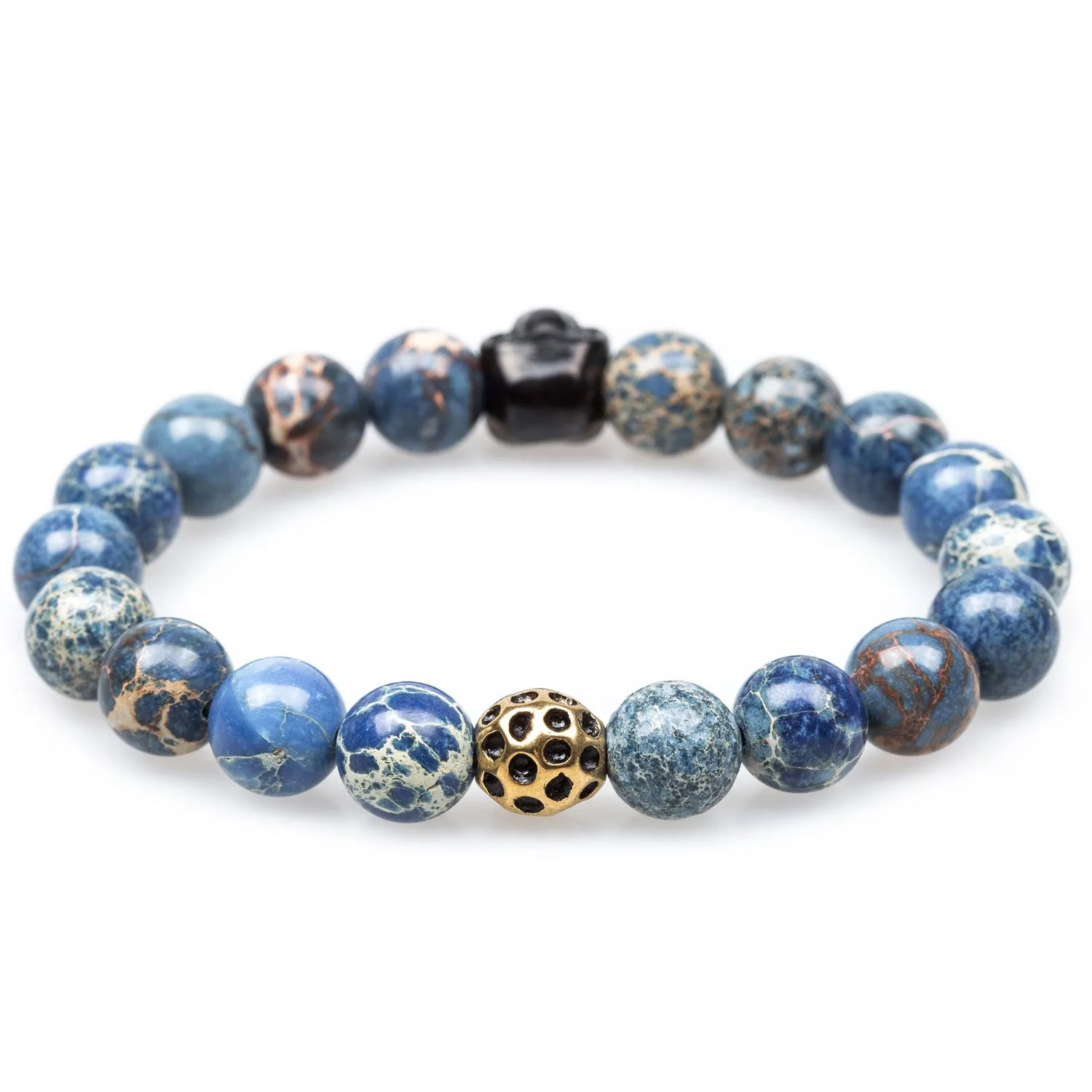 Peyto Black Shattuckite Skull Bracelet.