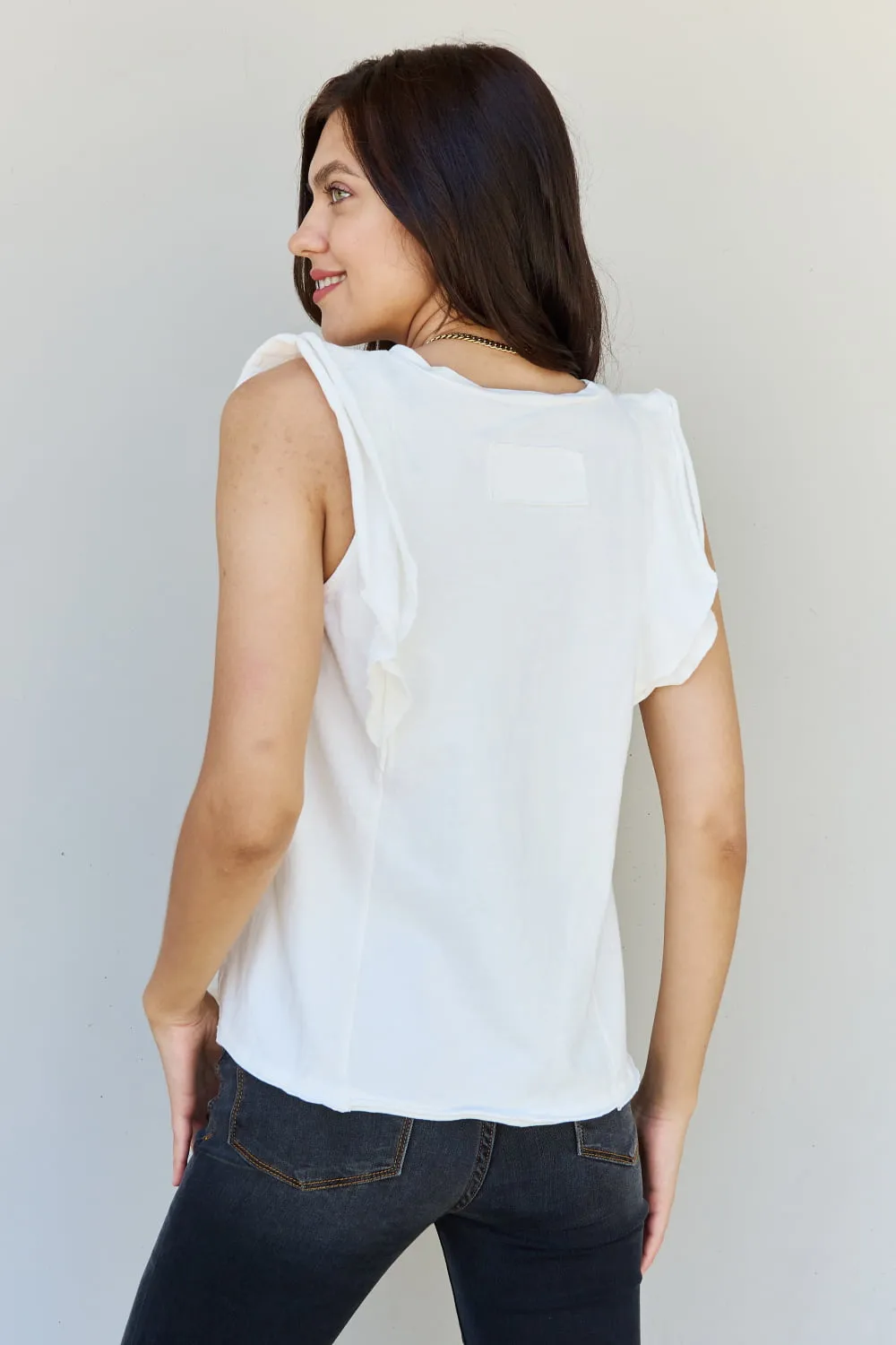 POL Daily Sleevless Ruffle Top