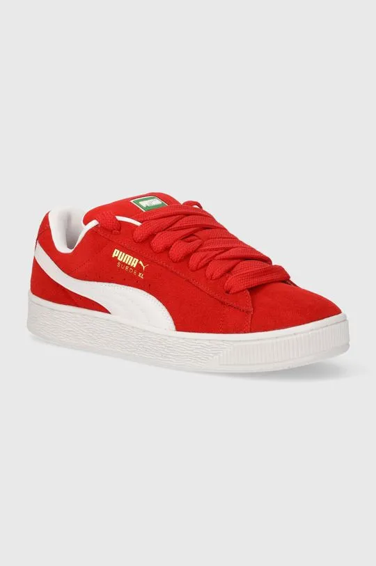 Puma leather sneakers Suede XL red color 395205