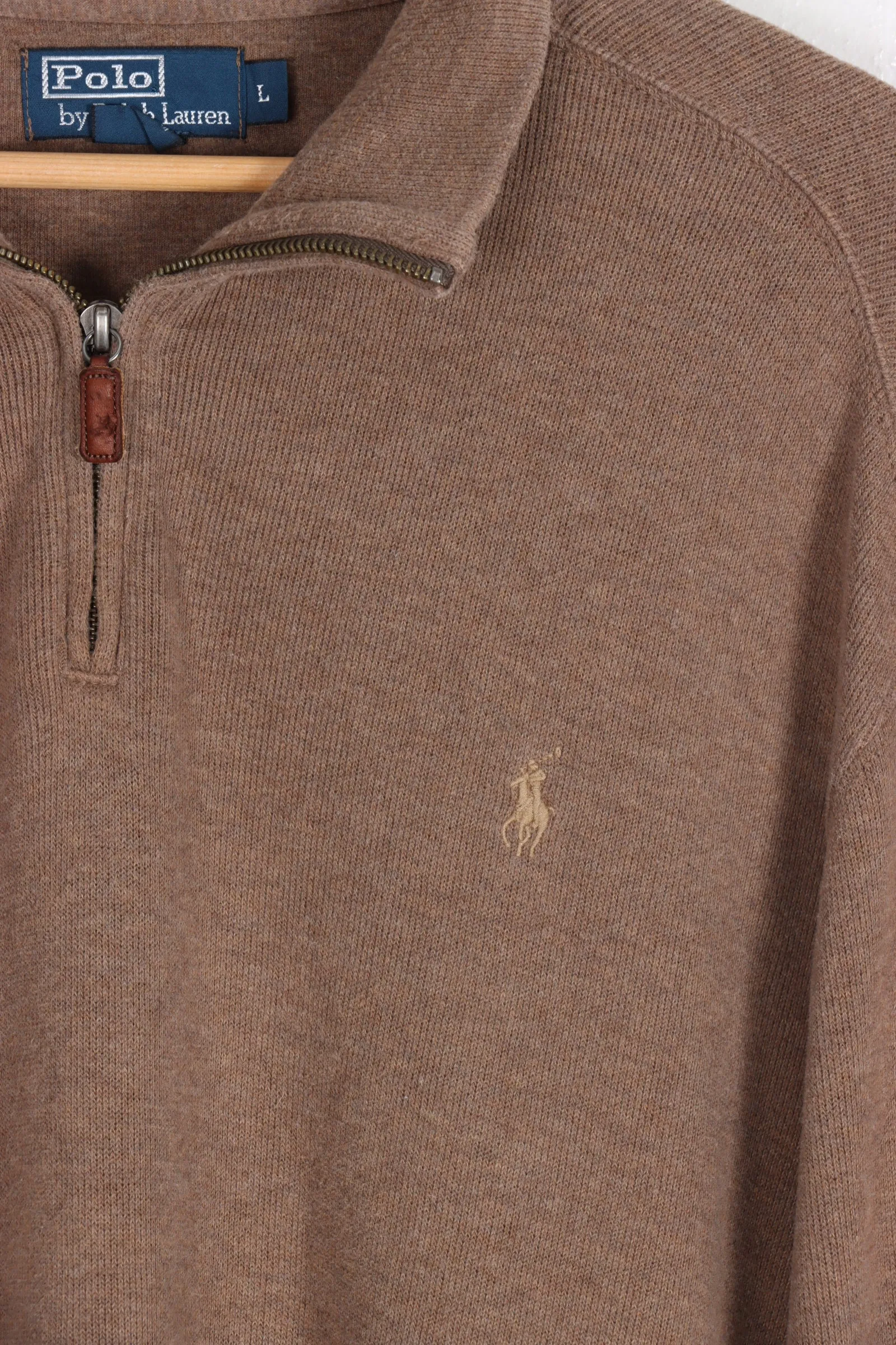 Ralph Lauren Polo Brown 1/4 Zip Knit XXL