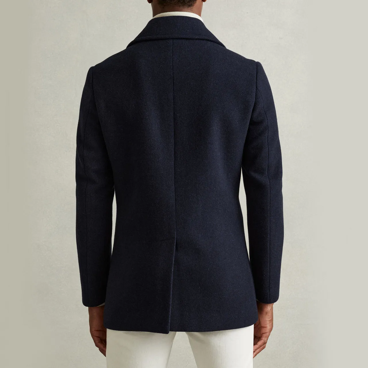 REISS Bergamo Double-Breasted Peacoat - Blue