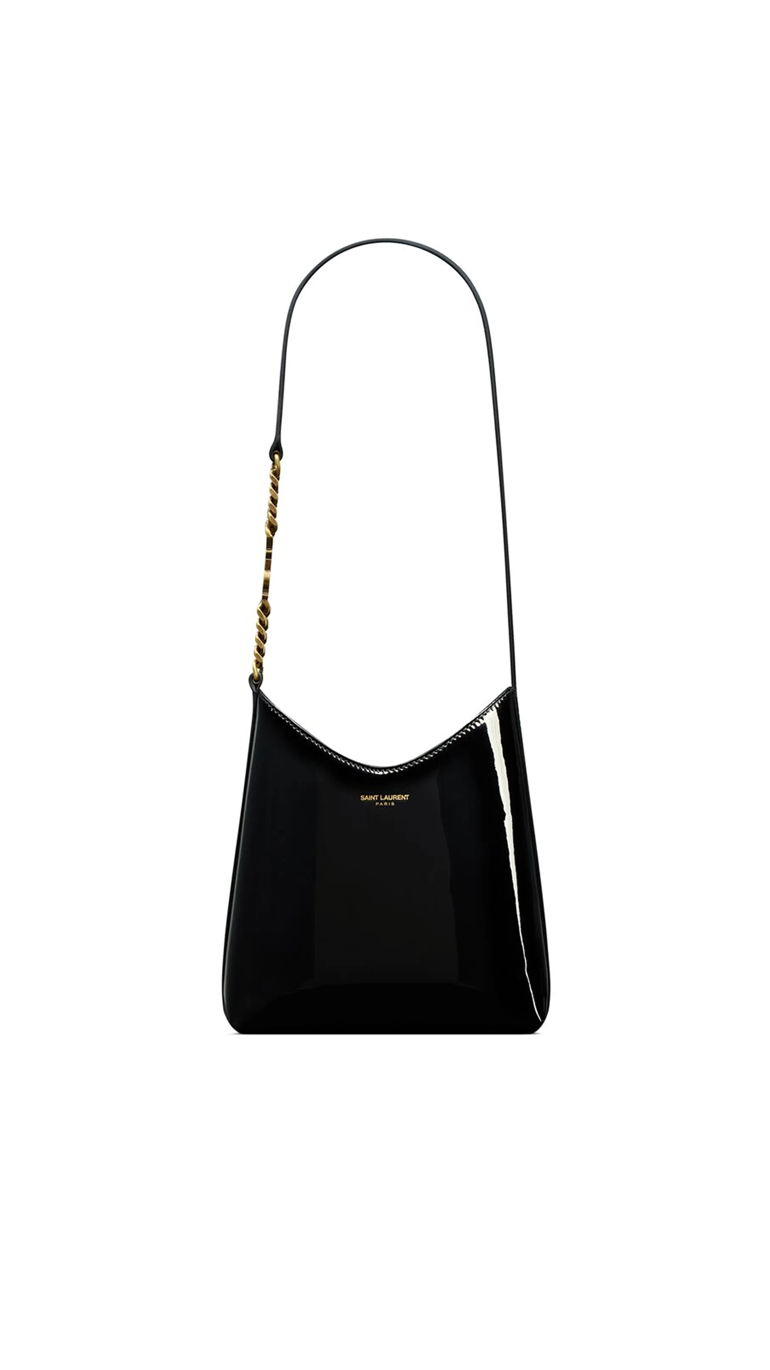 Rendez-vous Mini Hobo Bag In Patent Leather - Black