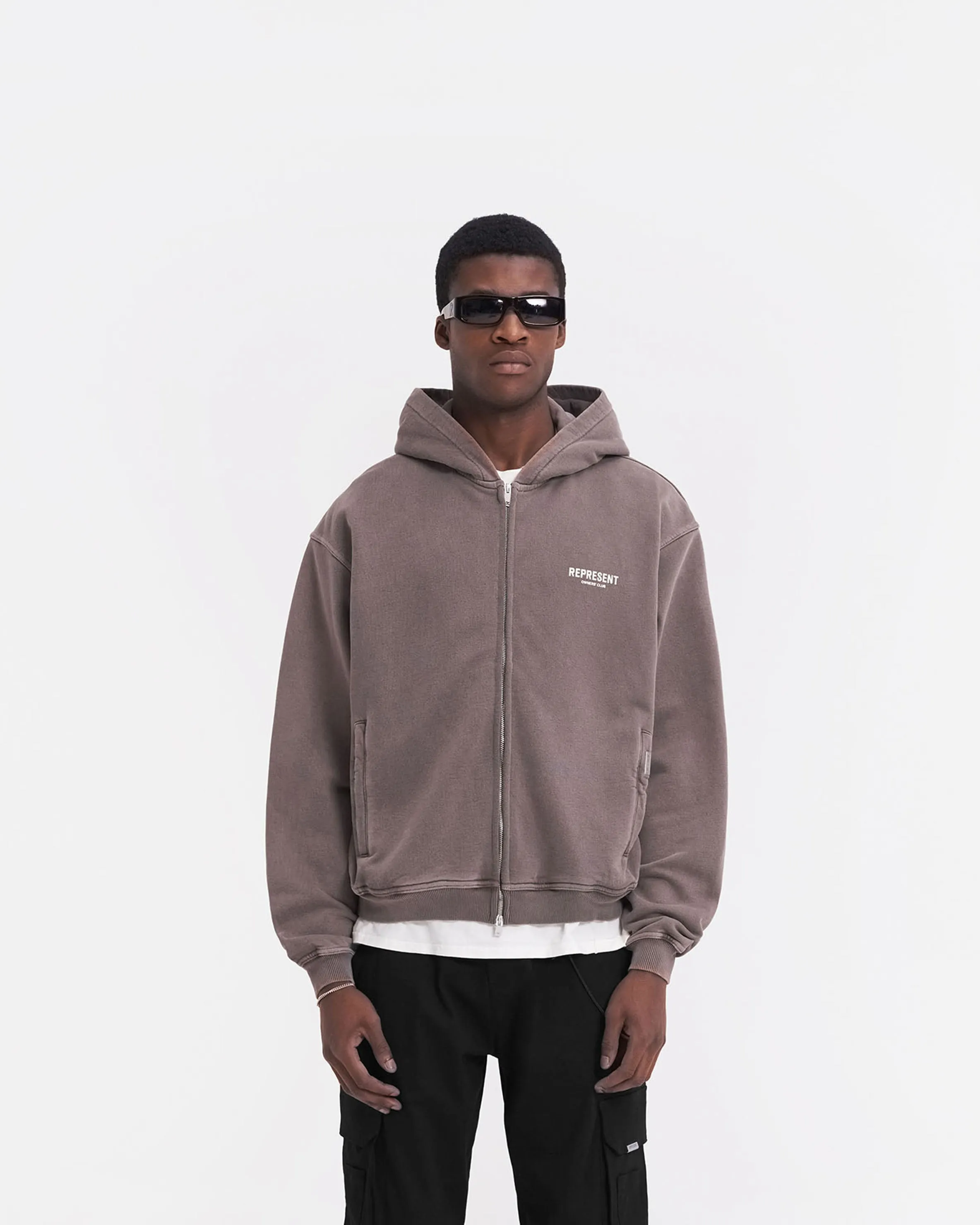 Represent Owners Club Zip Hoodie - Fog