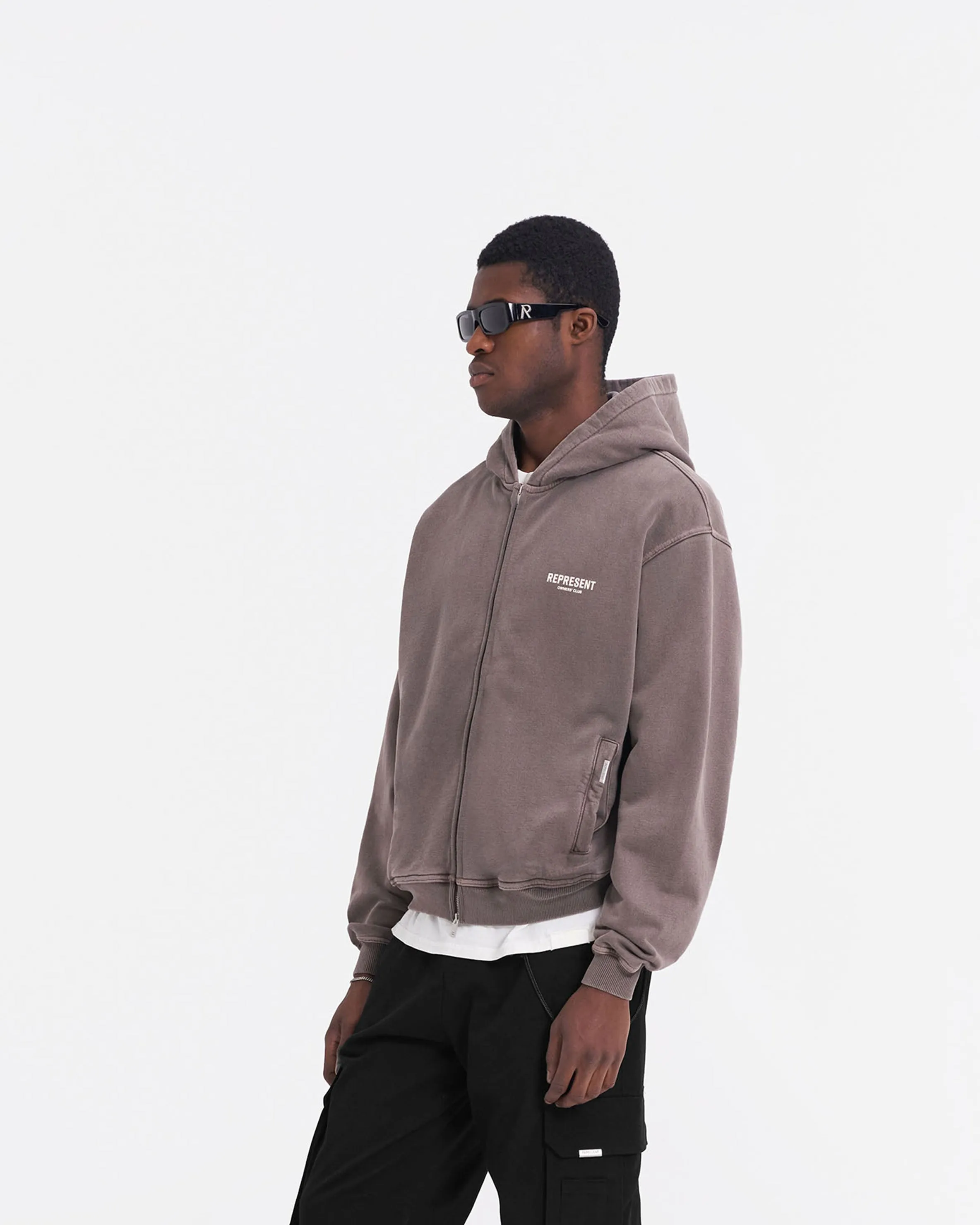 Represent Owners Club Zip Hoodie - Fog