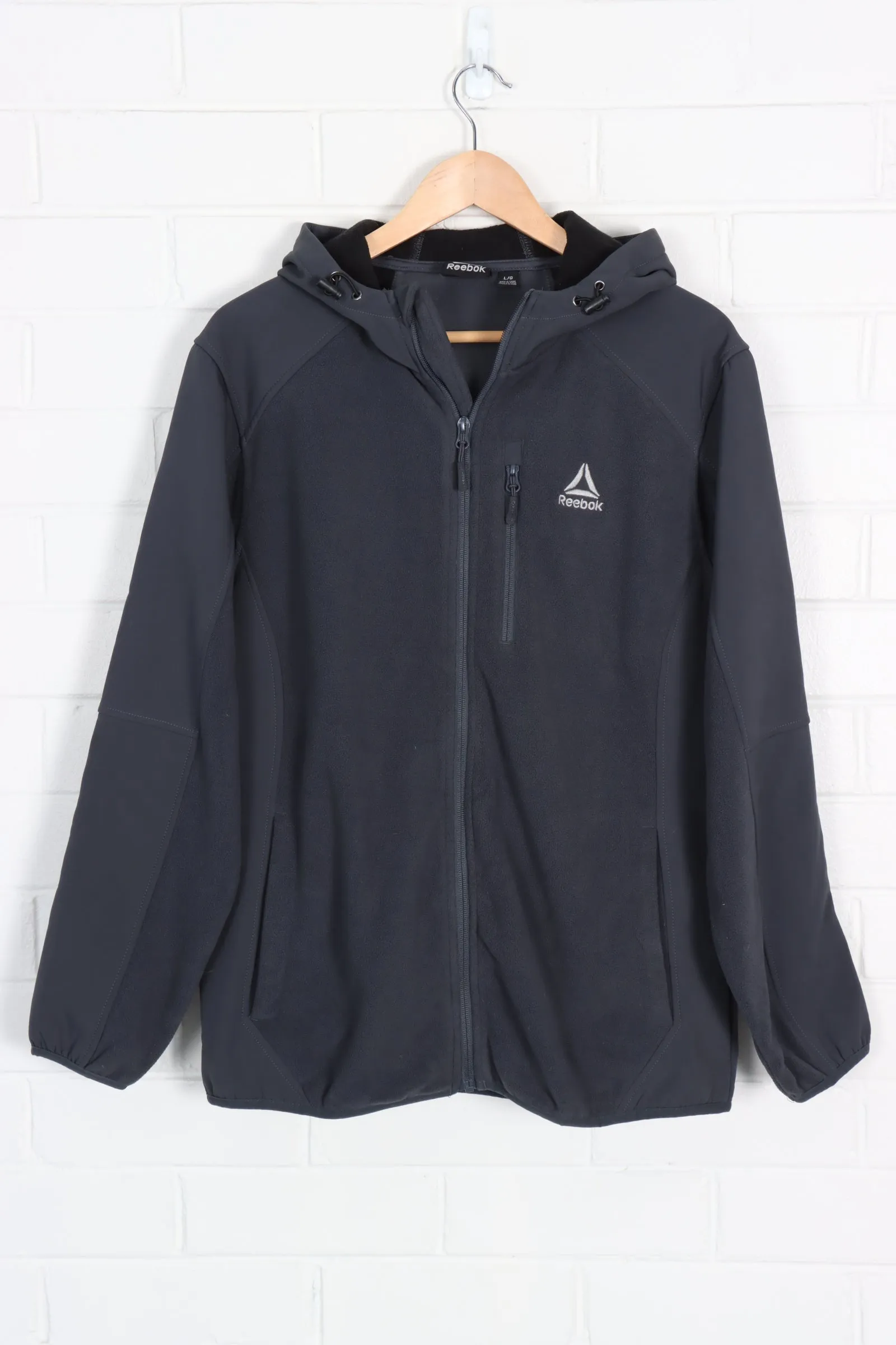 Result: Dark Grey Panel Zip Up Fleece by REEBOK in Size XL