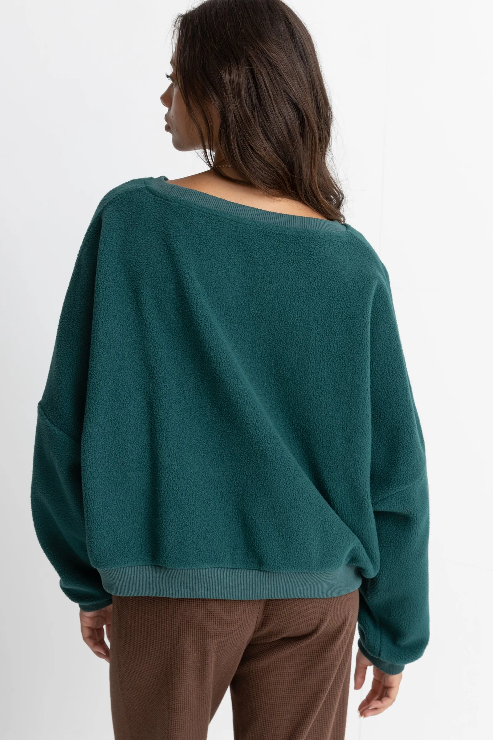 Reverse Fleece Sea Green, Slouchy Style