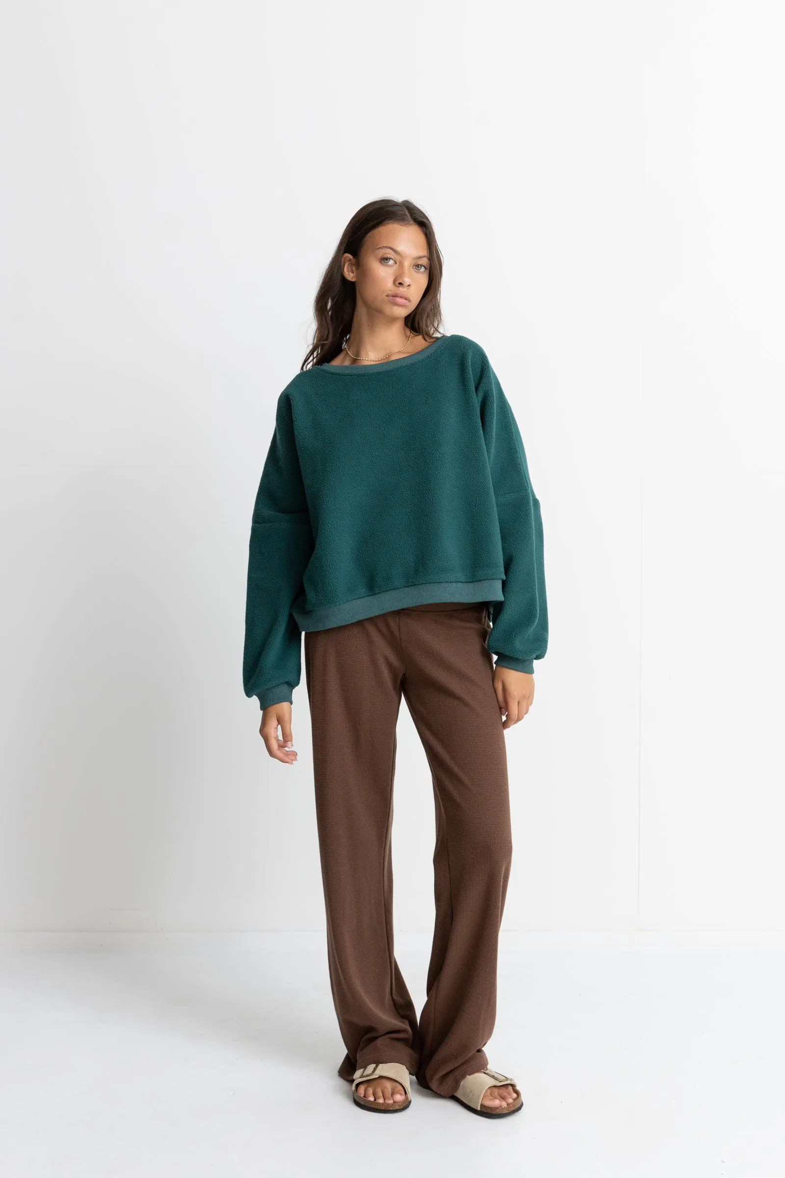 Reverse Fleece Sea Green, Slouchy Style