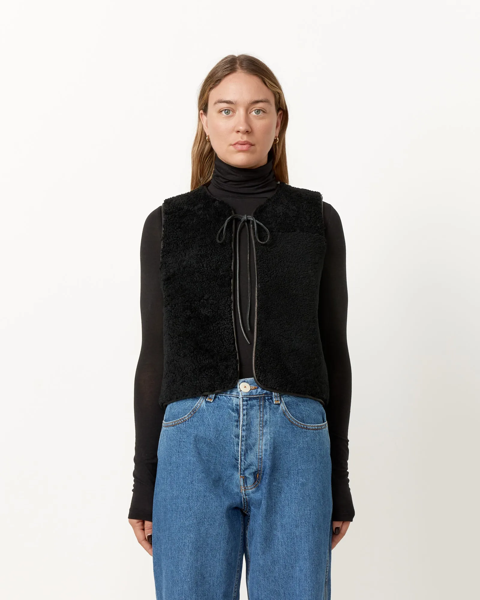 Reversible Shearling Vest - Best reversible shearling vest for stylish outfits.