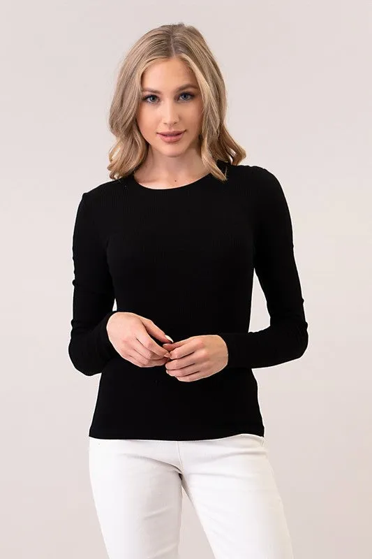 Ribbed Round Neck Top