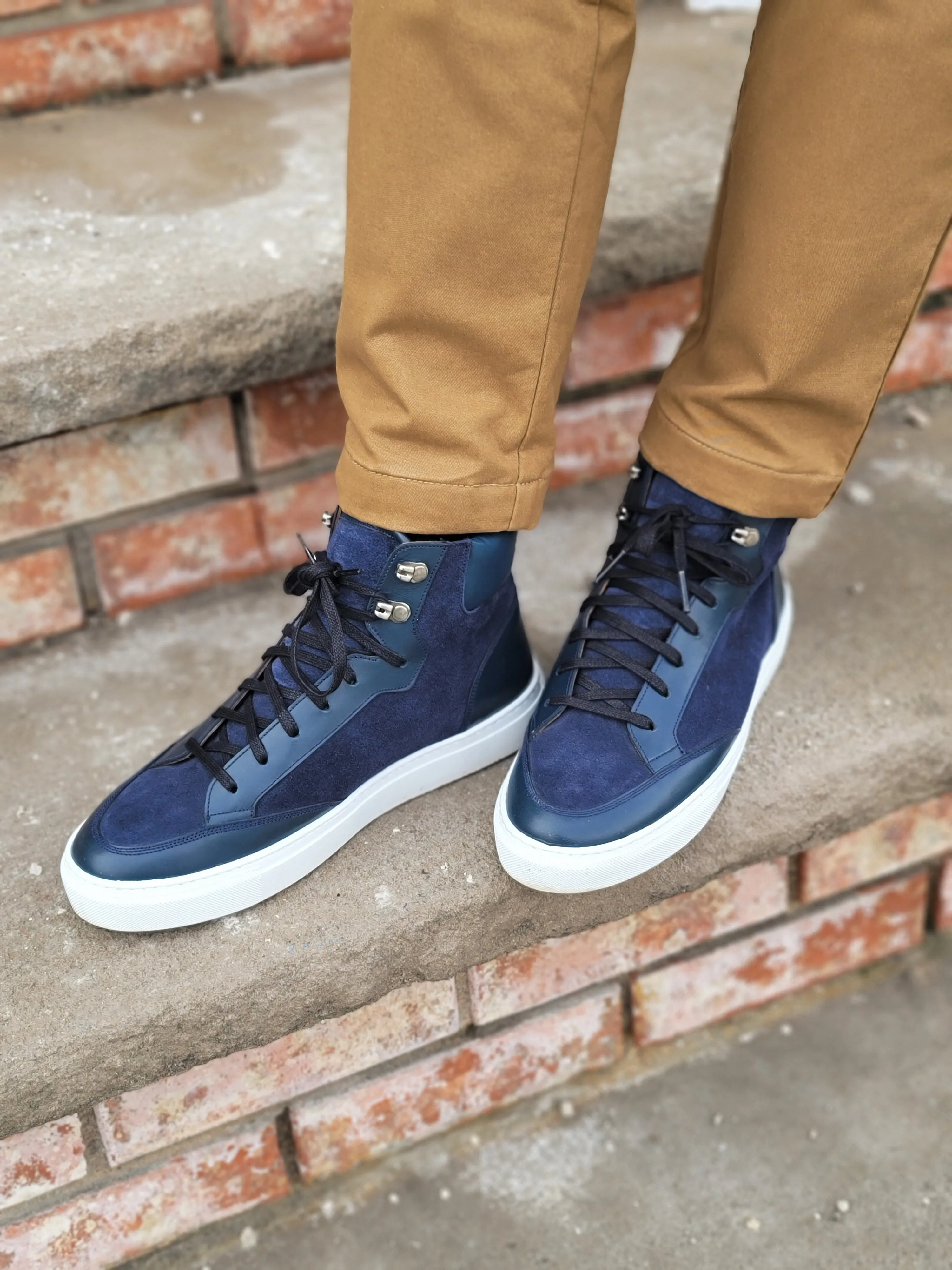 Richland Navy Calf Navy Suede White Sole - Shop Now