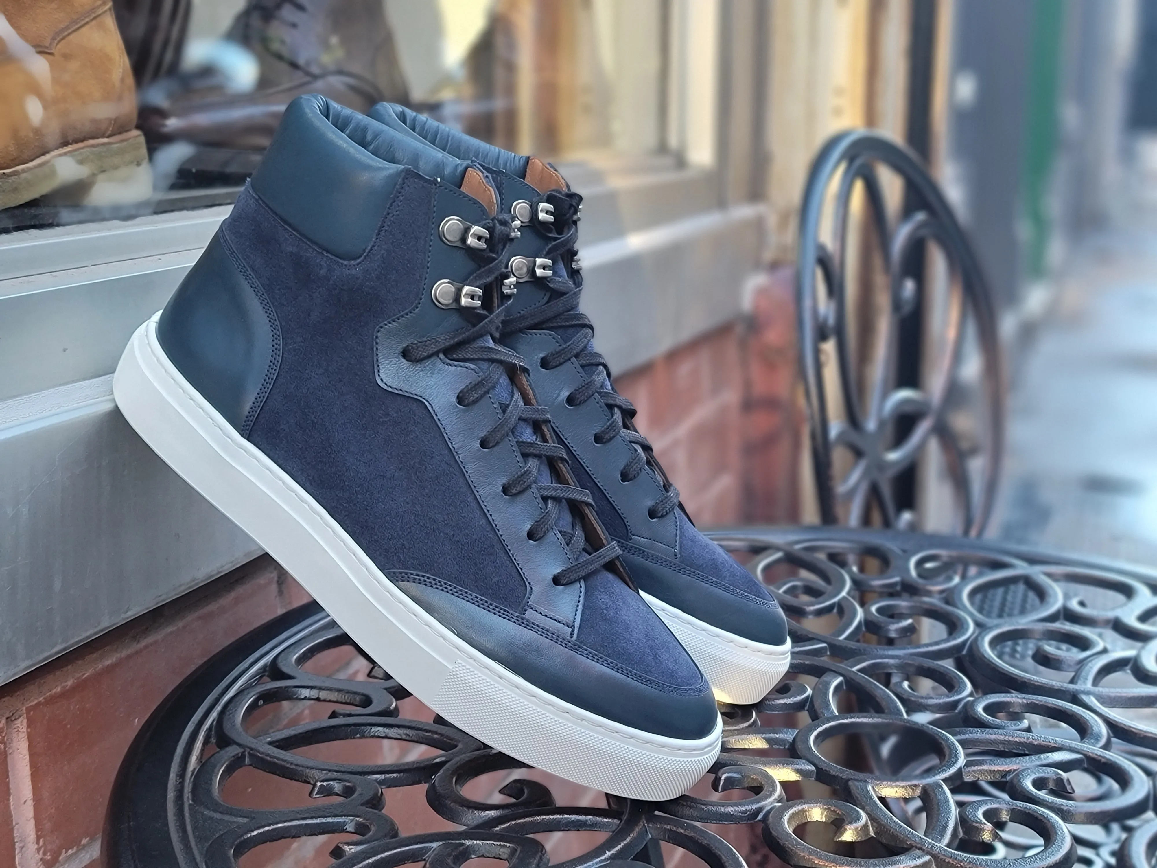 Richland Navy Calf Navy Suede White Sole - Shop Now