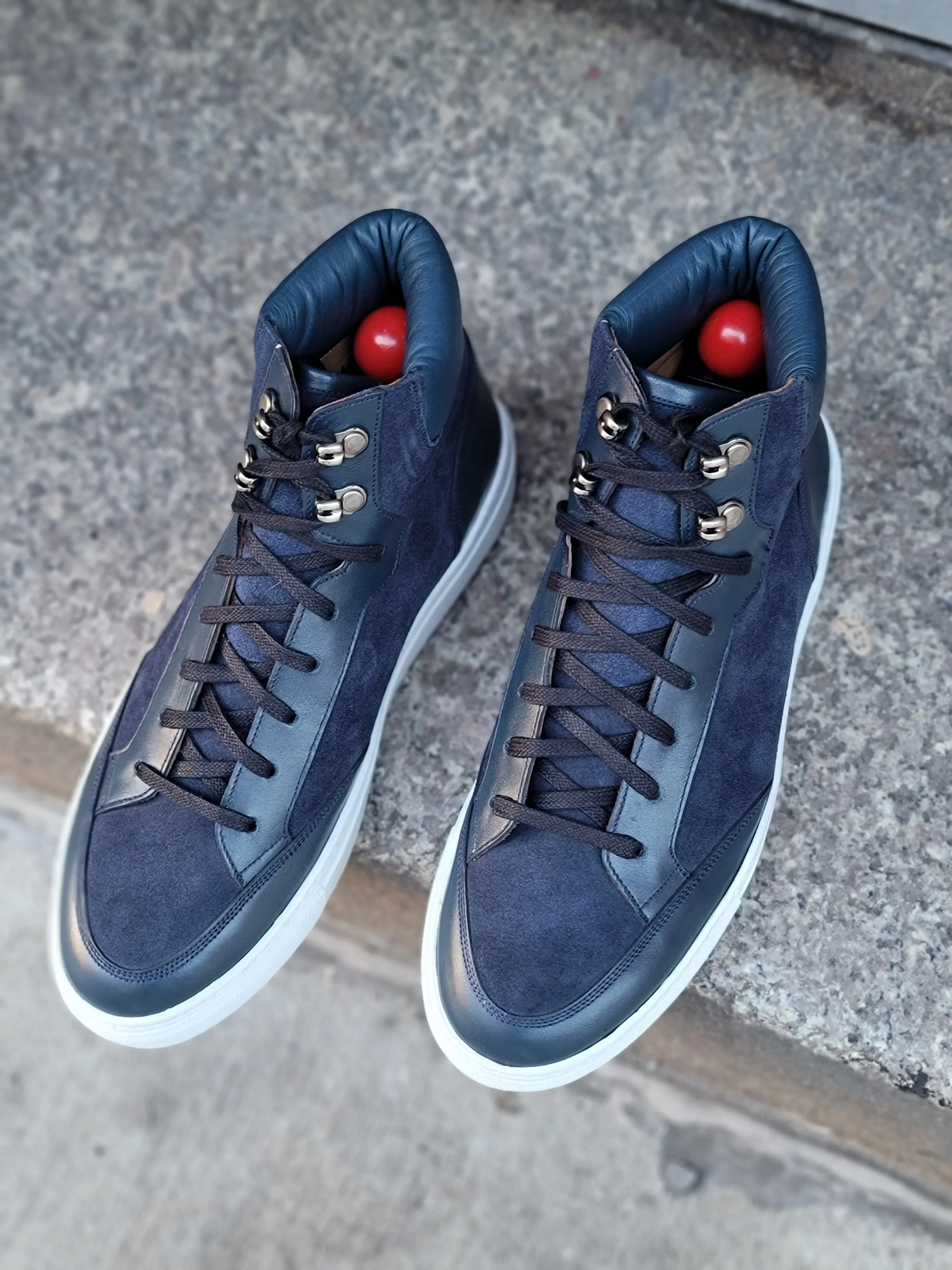 Richland Navy Calf Navy Suede White Sole - Shop Now