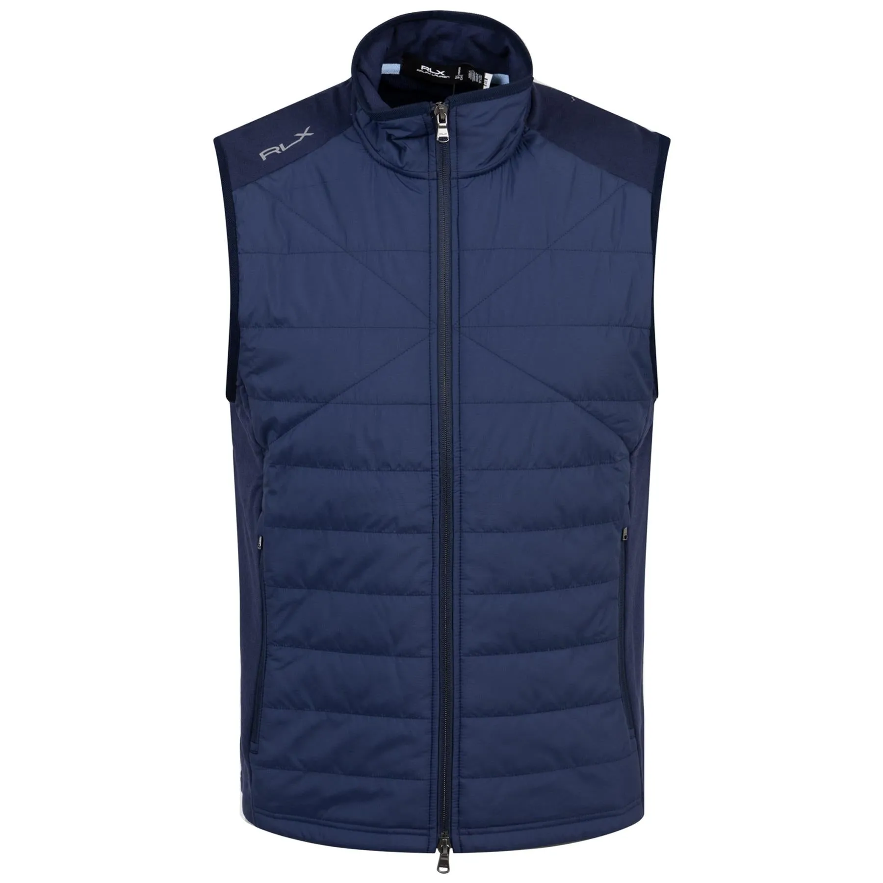 RLX Classic Fit Full Zip Cool Wool Hybrid Gilet Navy SS24