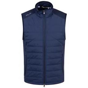 RLX Classic Fit Full Zip Cool Wool Hybrid Gilet Navy SS24