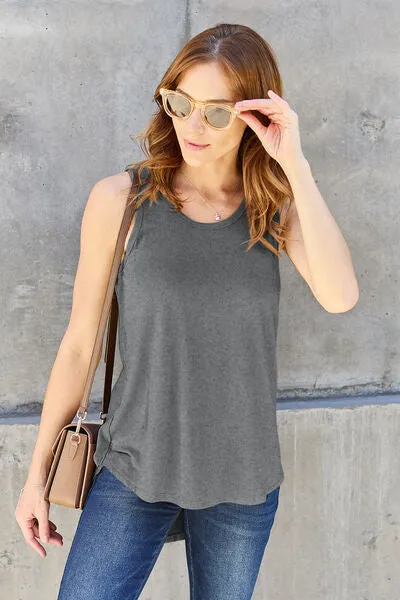 Simple Round Neck Sleeveless Top