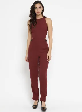 Sleeveless Jumpsuit Cut Out Waist