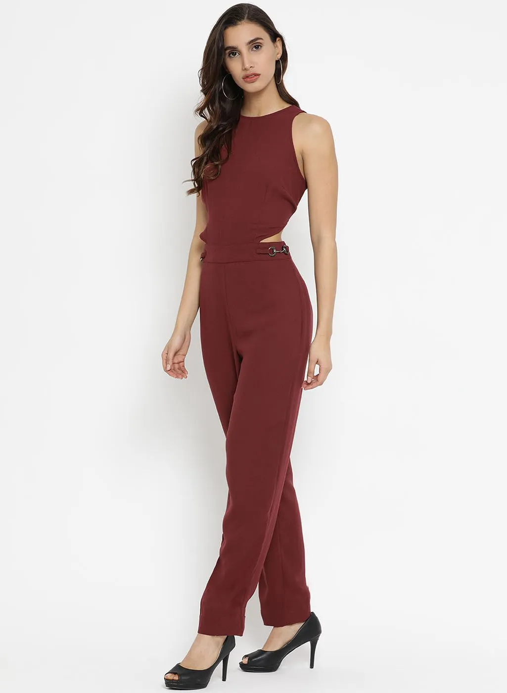 Sleeveless Jumpsuit Cut Out Waist