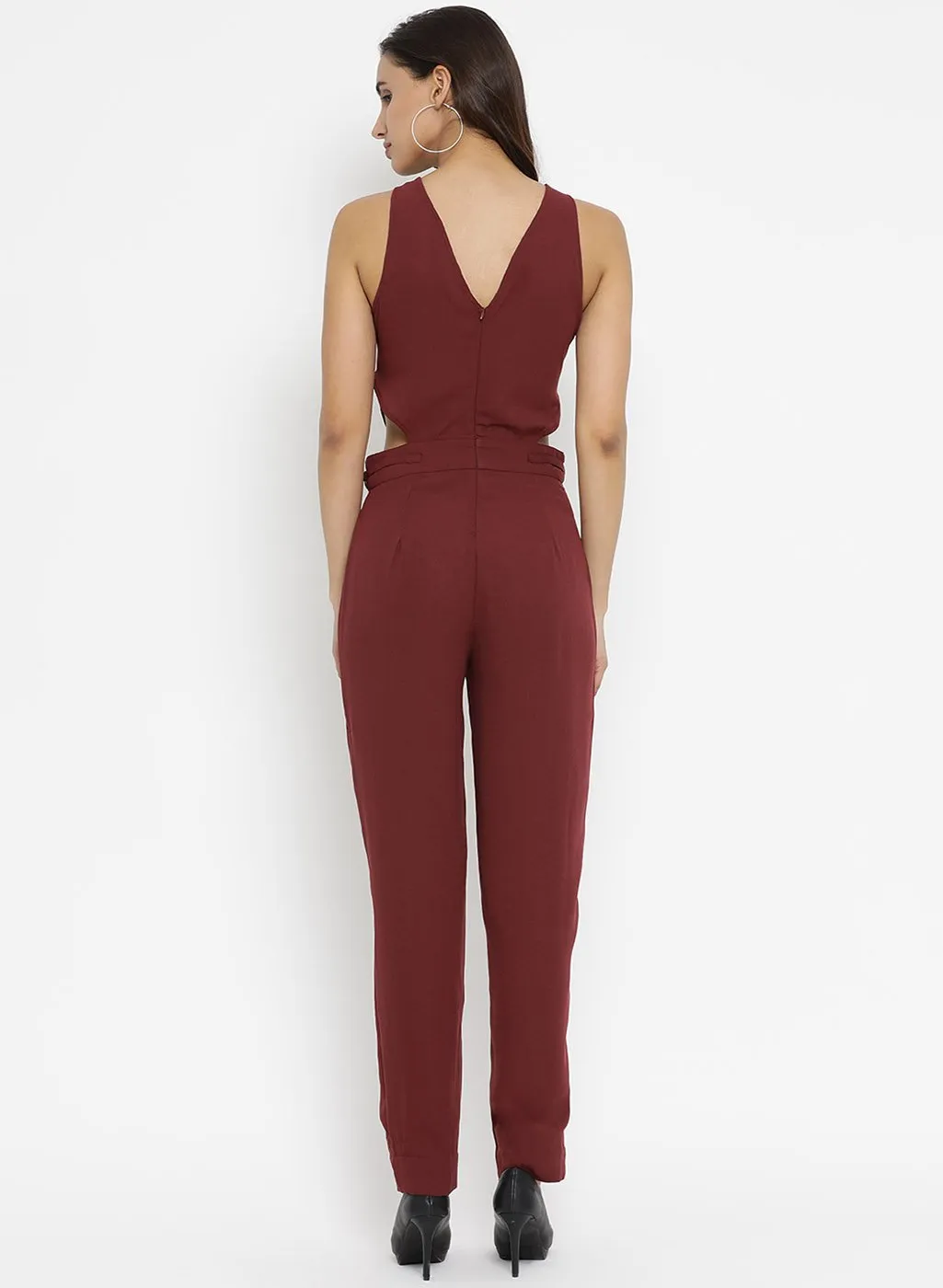 Sleeveless Jumpsuit Cut Out Waist