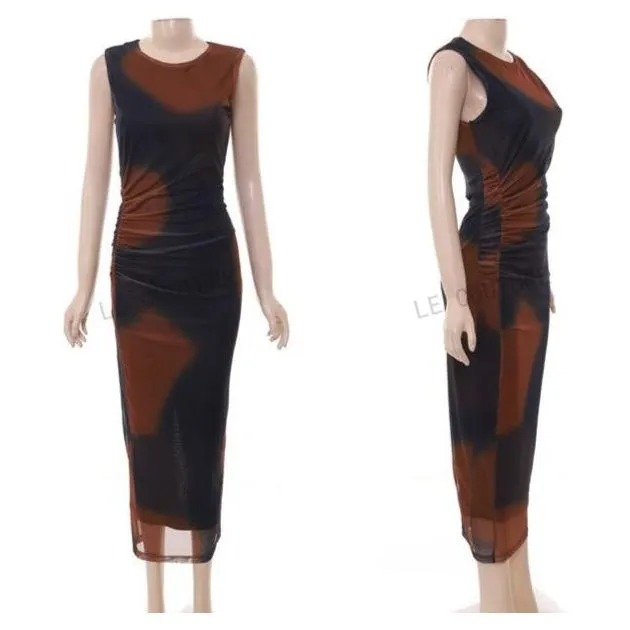 Sleeveless Round Neck Dress - Sleeveless Round Neck Women's Dress